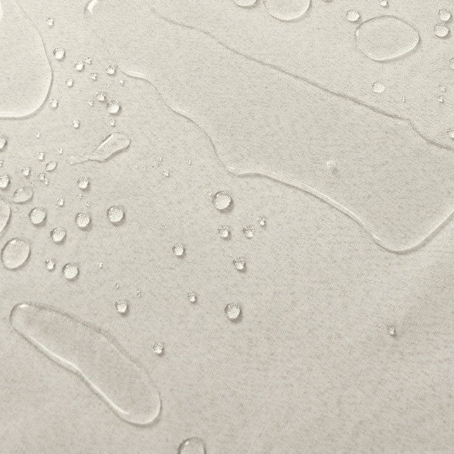 Beige buitengordijn voor veranda met ringen