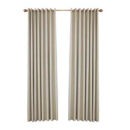 Beige buitengordijn voor veranda met ringen