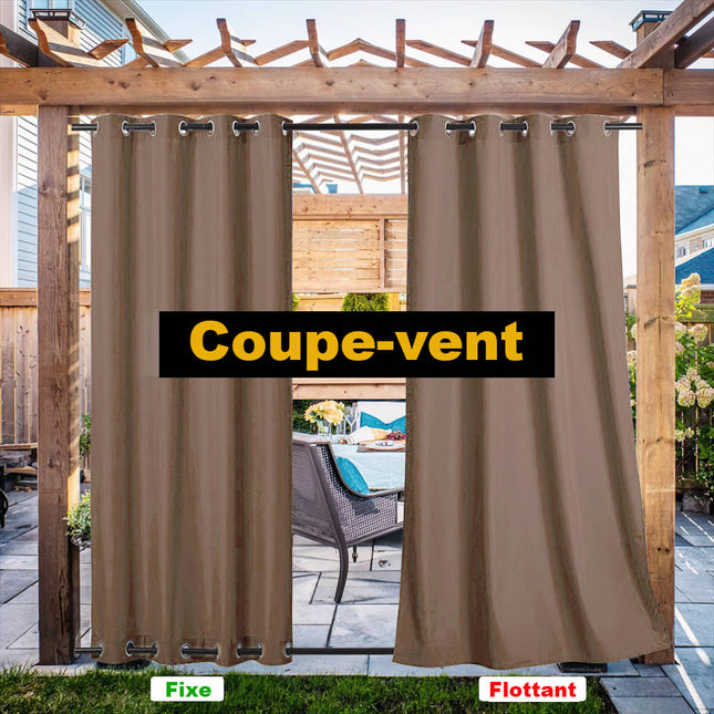 Zonwerend buitengordijn met ringen voor pergola