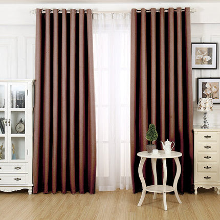 Verduisterend gordijn koffiebruin met ringen