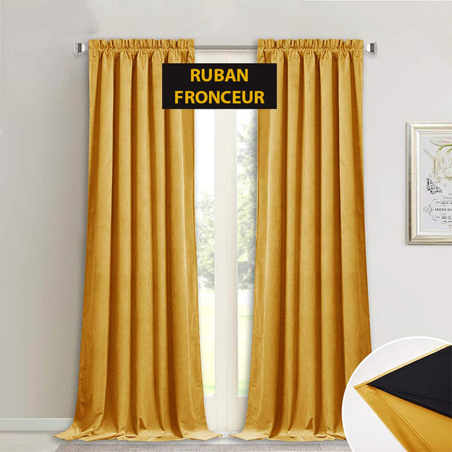 Mosterdgeel fluwelen verduisterend gordijn