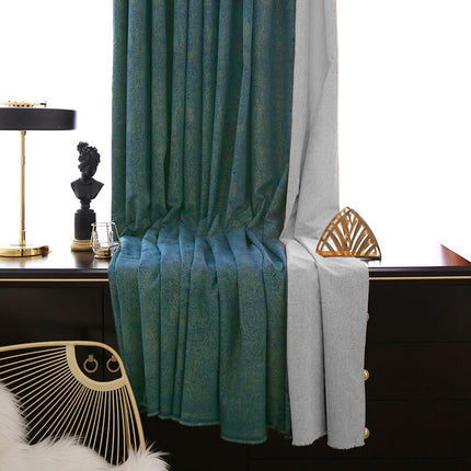 Petrolblauw verduisterend gordijn met glans