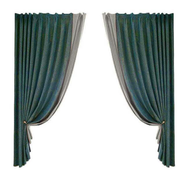 Petrolblauw verduisterend gordijn met glans
