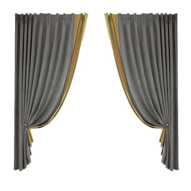 Antracietgrijs verduisterend gordijn Cork met textuur.