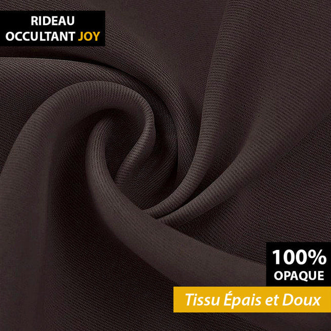 Bruin verduisterend gordijn met plooiband
