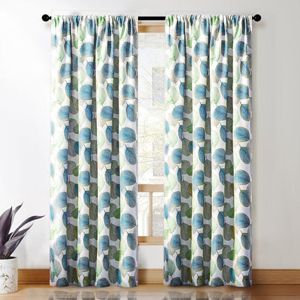 Verduisteringsgordijn met groen botanisch bladmotief