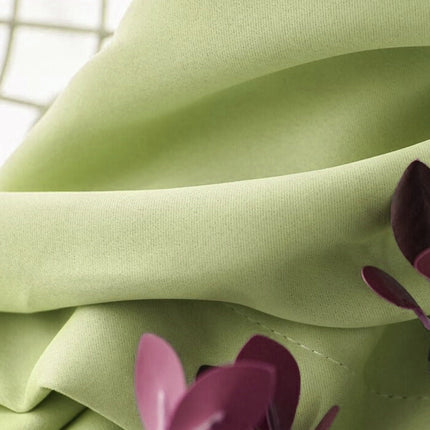 Groen verduisteringsgordijn met ringen