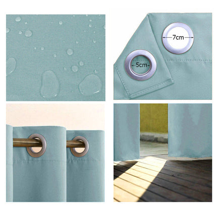 Waterdicht en weerbestendig buitengordijn met ringen.