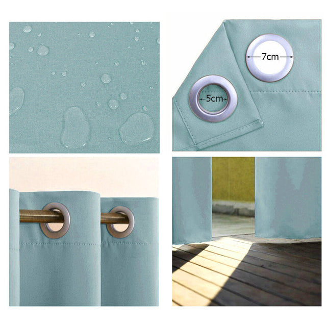 Waterdicht en weerbestendig buitengordijn met ringen.