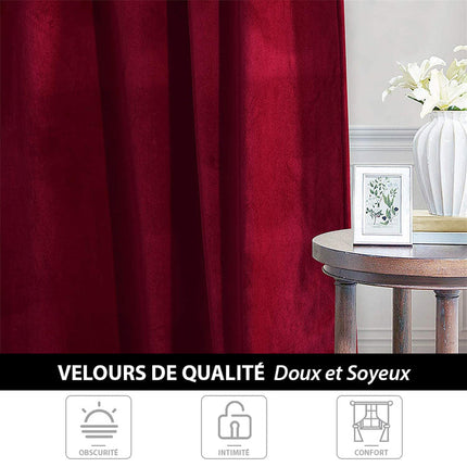 Bordeaux thermisch gordijn van fluweel