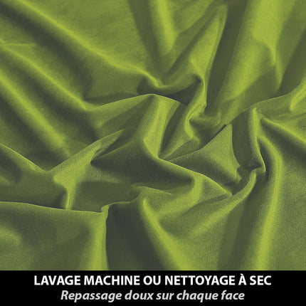 Thermisch verduisterend gordijn limegroen fluweel.