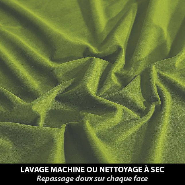 Thermisch verduisterend gordijn limegroen fluweel.