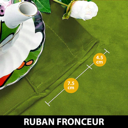 Thermisch verduisterend gordijn limegroen fluweel.