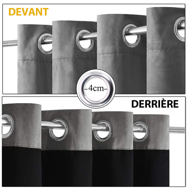 Grijs fluwelen thermisch isolerend gordijn