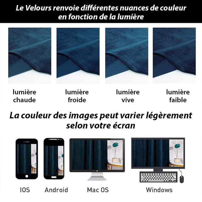 Nachtblauw verduisterend fluwelen gordijn.