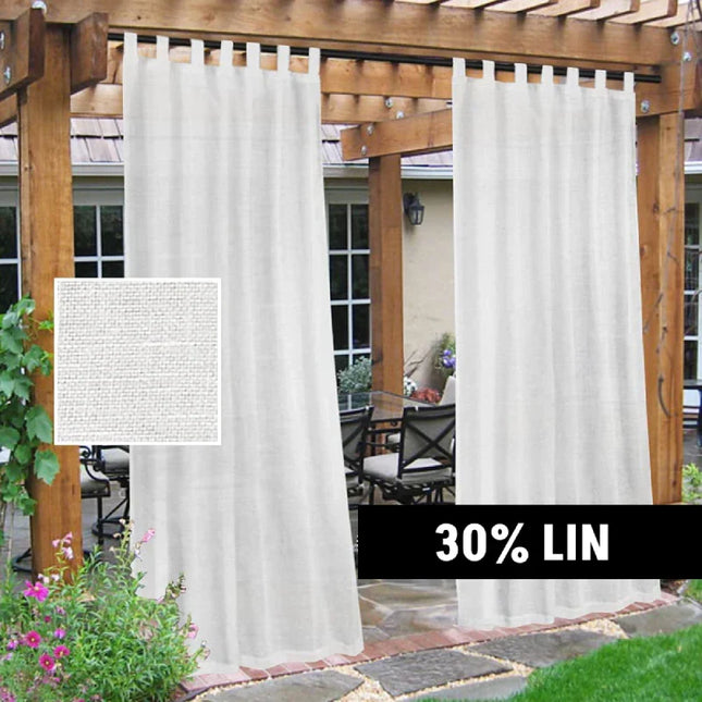 Tuingordijn met natuurlijke linnenlook