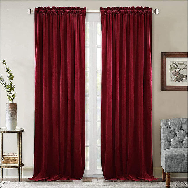 Bordeaux thermisch gordijn van fluweel