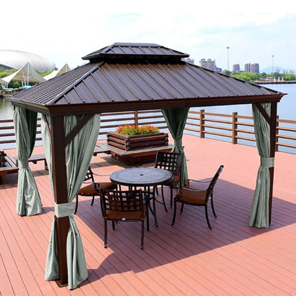 Modern tuingordijn met ringen voor buiten