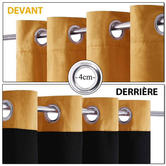 Mosterdgeel fluwelen verduisterend gordijn