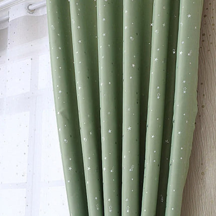 Lichtgroen verduisteringsgordijn met sterren